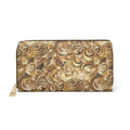 Zipper Wallet — Vintage Swirl Brown Leather-Style Zip Wallet