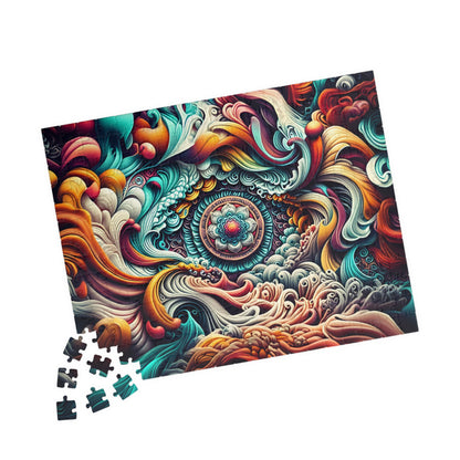 Ocean Waves Puzzle, Mandala Art Puzzle, Relaxing Home Decor, Mindful Gift, Family Activity, Puzzle for All Ages, 1014-piece Puzzle
