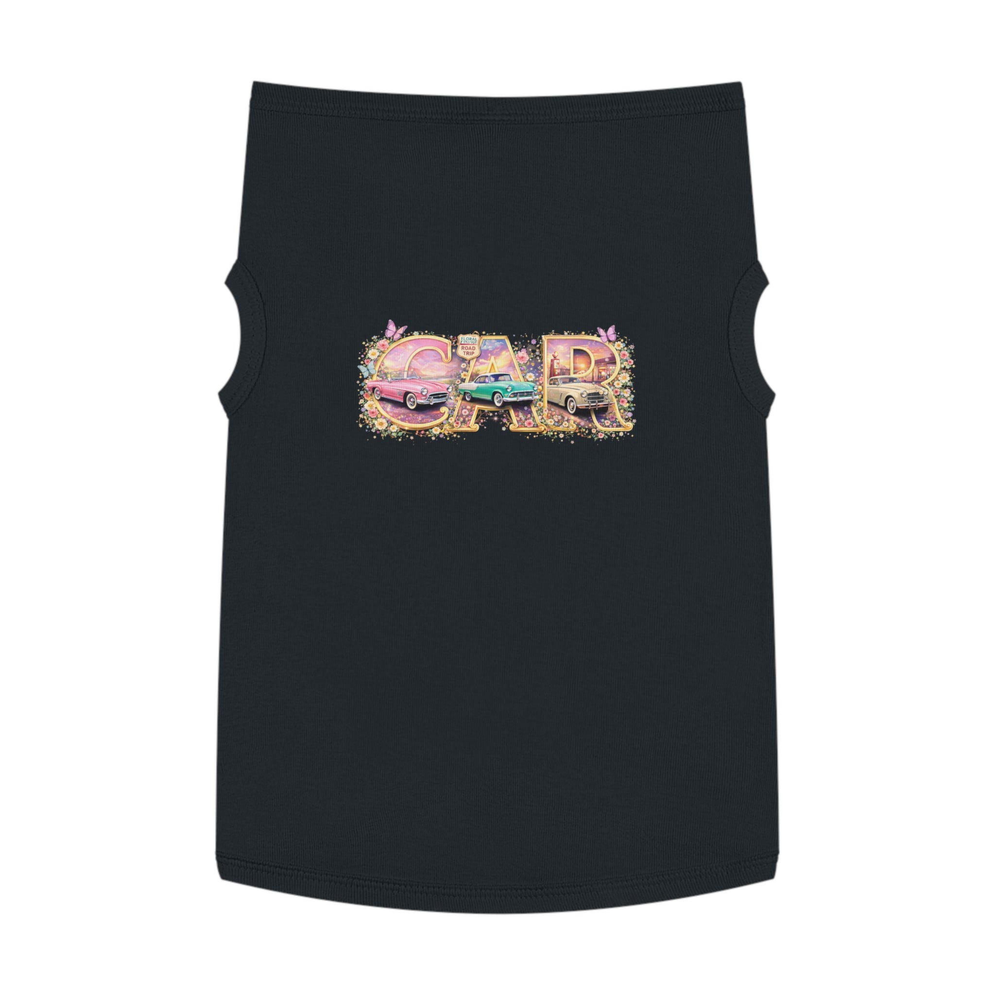 Classic Car Pet Tank Top – Retro 'Car' Graphic Dog Shirt