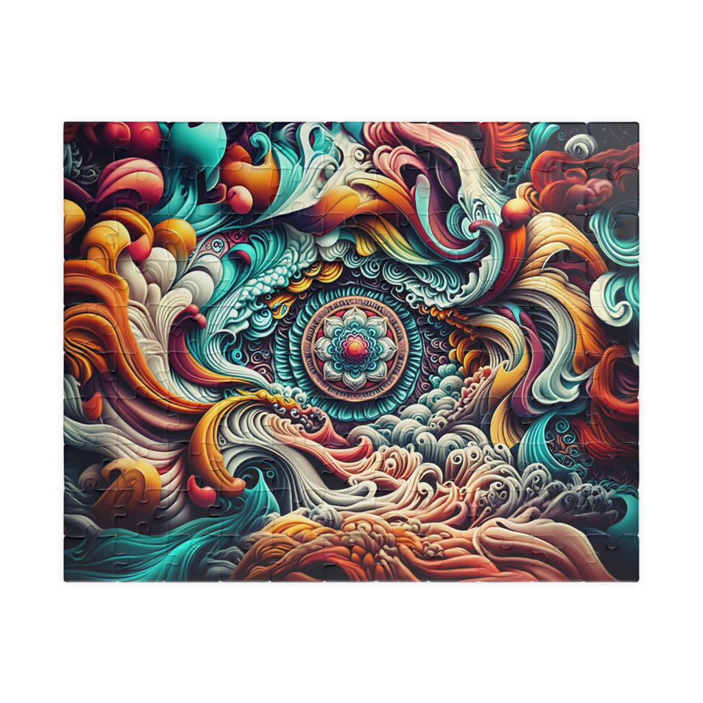 Ocean Waves Puzzle, Mandala Art Puzzle, Relaxing Home Decor, Mindful Gift, Family Activity, Puzzle for All Ages, 1014-piece Puzzle