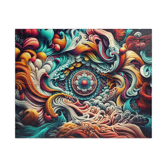 Ocean Waves Puzzle, Mandala Art Puzzle, Relaxing Home Decor, Mindful Gift, Family Activity, Puzzle for All Ages, 1014-piece Puzzle