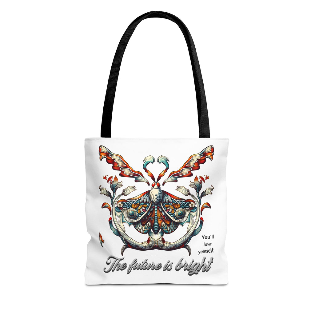 Bright Future Butterfly Tote Bag — Inspirational Floral Art AOP Tote