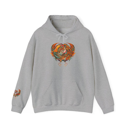 Colorful Heart Design Hooded Sweatshirt, Cozy Sweatshirt, Unisex Pullover, Gift for Him, Gift for Her, Casual Wear, Layering Essentials
