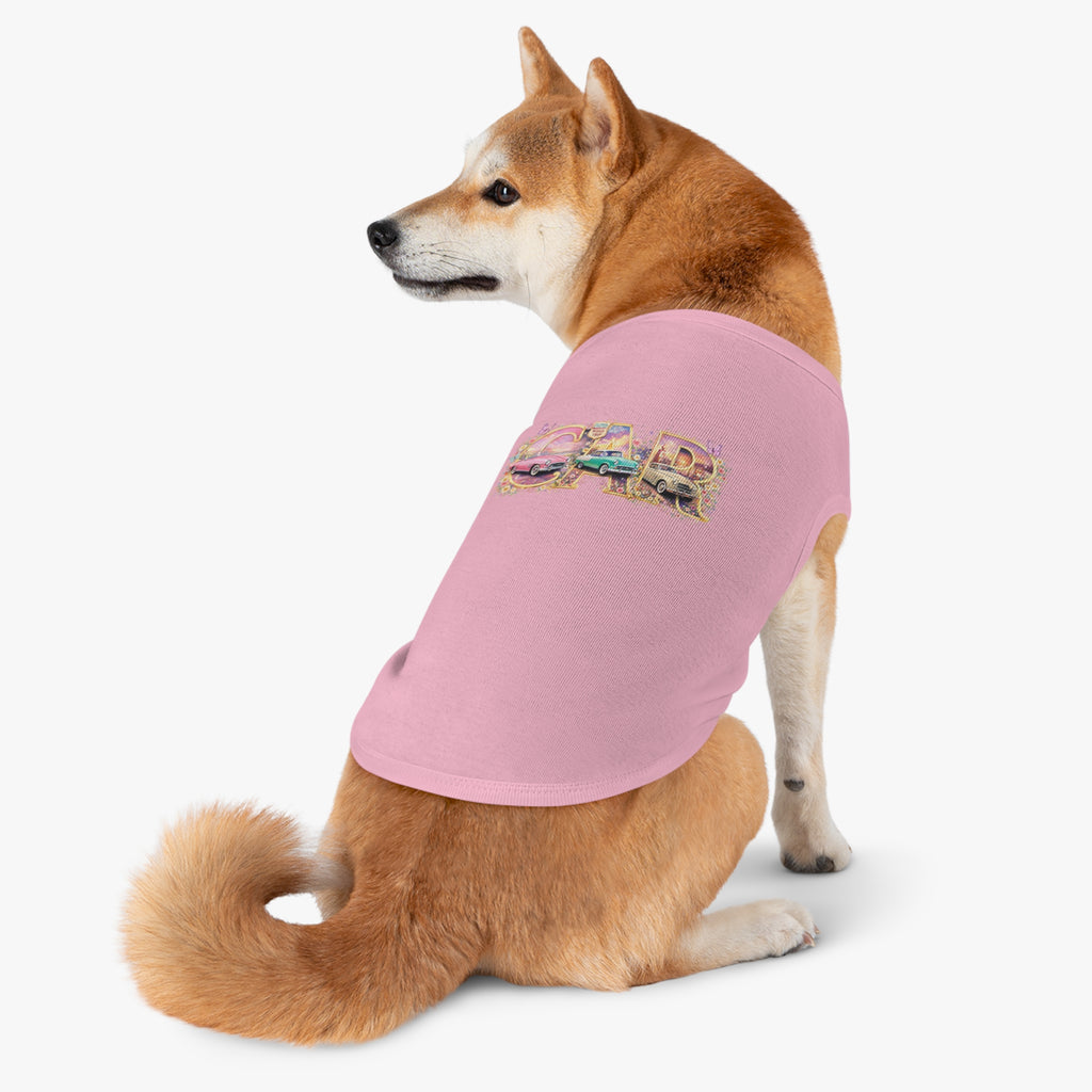 Classic Car Pet Tank Top – Retro 'Car' Graphic Dog Shirt