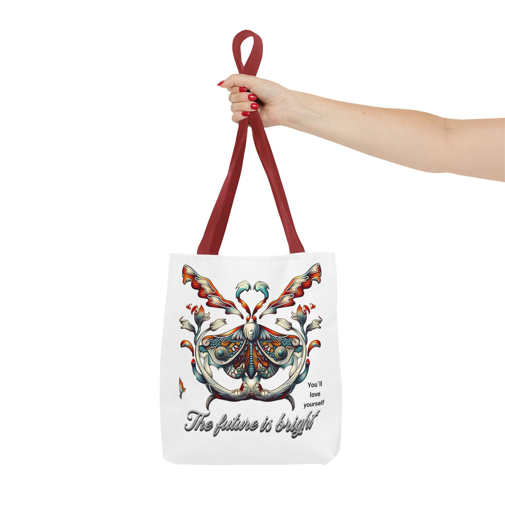 Bright Future Butterfly Tote Bag — Inspirational Floral Art AOP Tote