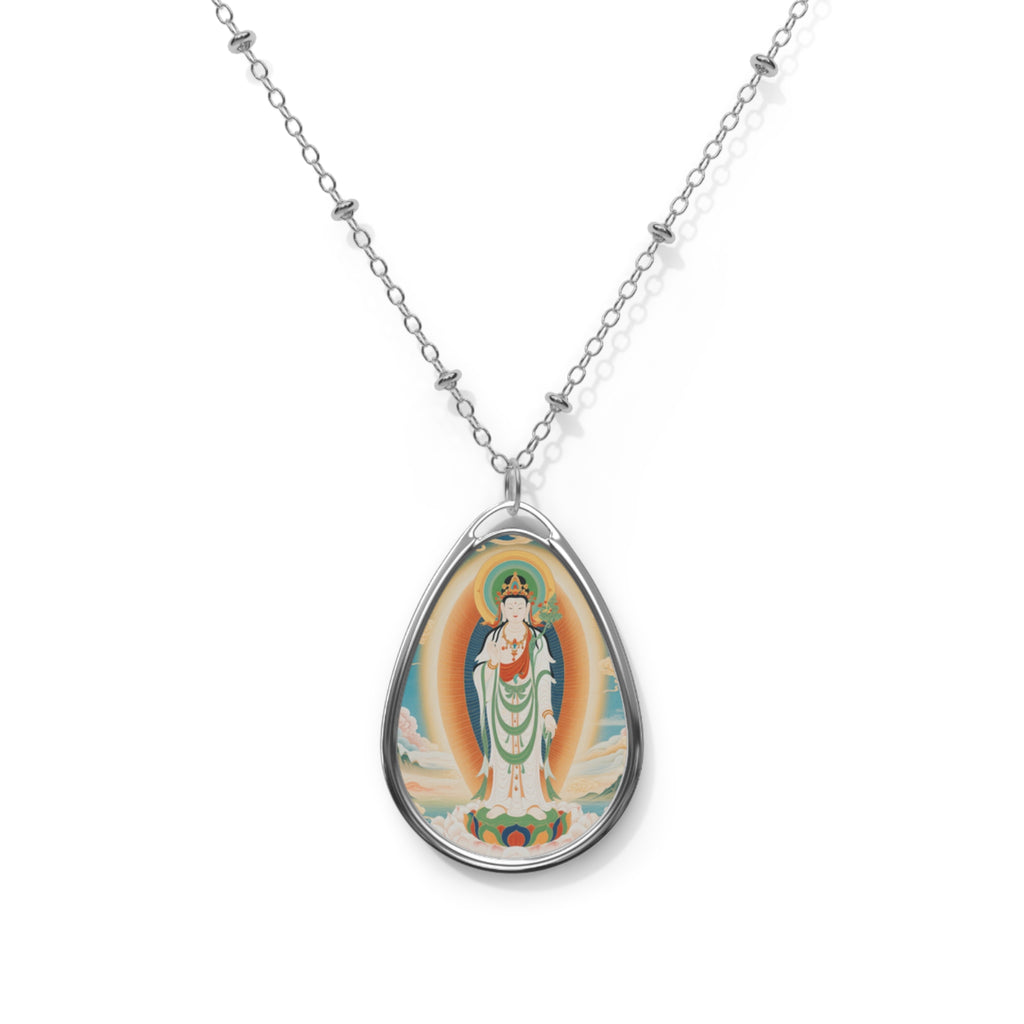 Spiritual Oval Necklace, Boho Jewelry, Meaningful Gift, Women's Pendant, Meditative Accessory, Daily Affirmation Jewelry