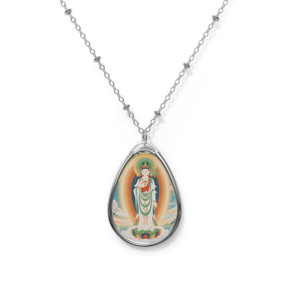 Spiritual Oval Necklace, Boho Jewelry, Meaningful Gift, Women's Pendant, Meditative Accessory, Daily Affirmation Jewelry