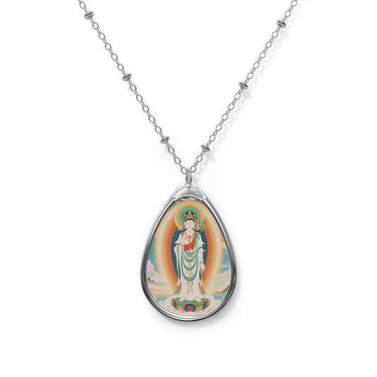 Spiritual Oval Necklace, Boho Jewelry, Meaningful Gift, Women's Pendant, Meditative Accessory, Daily Affirmation Jewelry