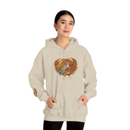 Colorful Heart Design Hooded Sweatshirt, Cozy Sweatshirt, Unisex Pullover, Gift for Him, Gift for Her, Casual Wear, Layering Essentials