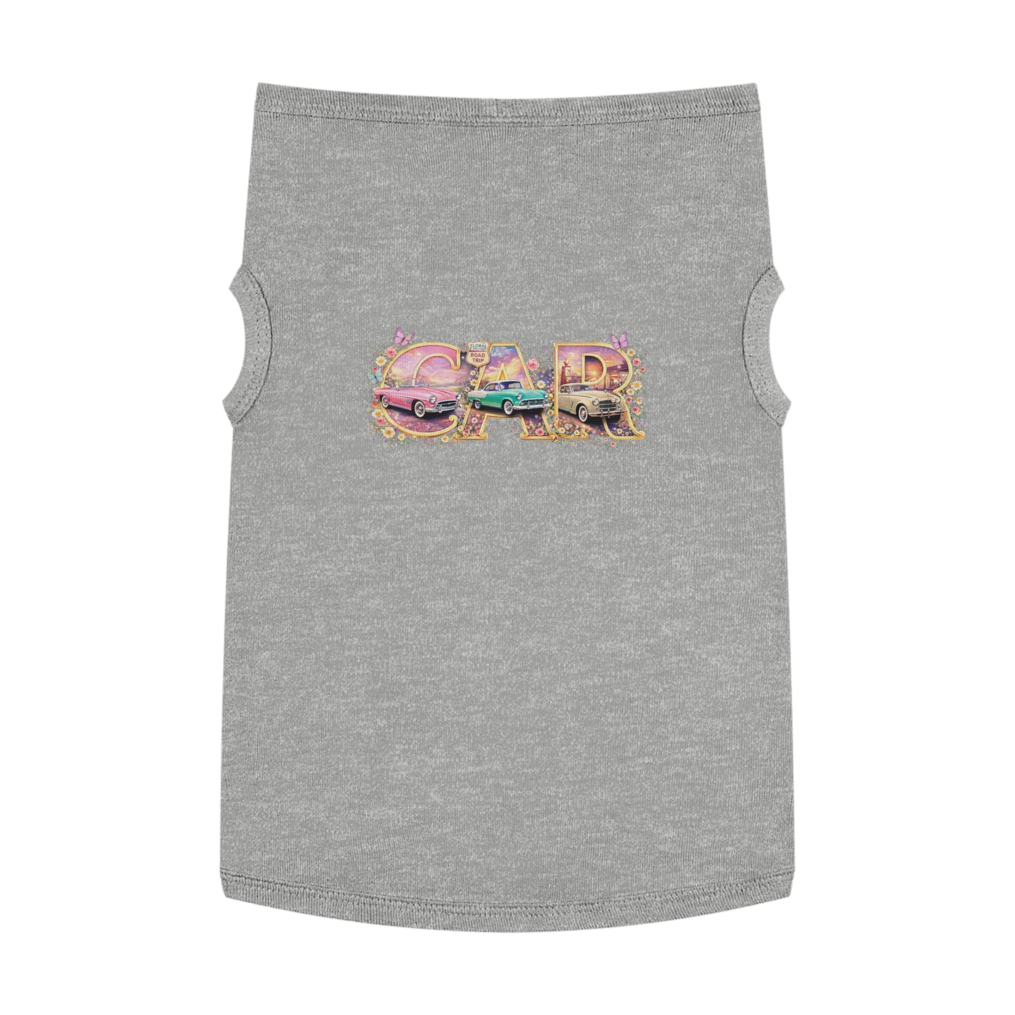 Classic Car Pet Tank Top – Retro 'Car' Graphic Dog Shirt