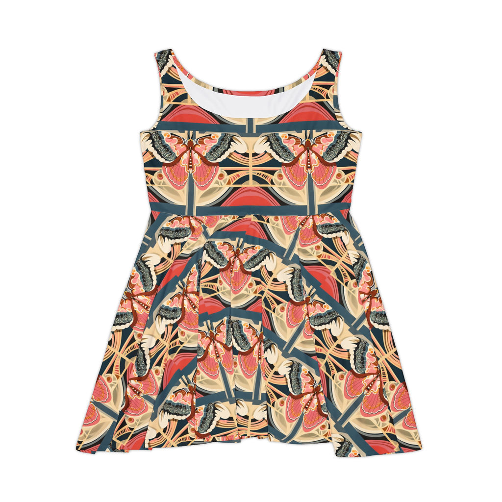 Butterfly Mosaic Skater Dress — Vintage Floral Print