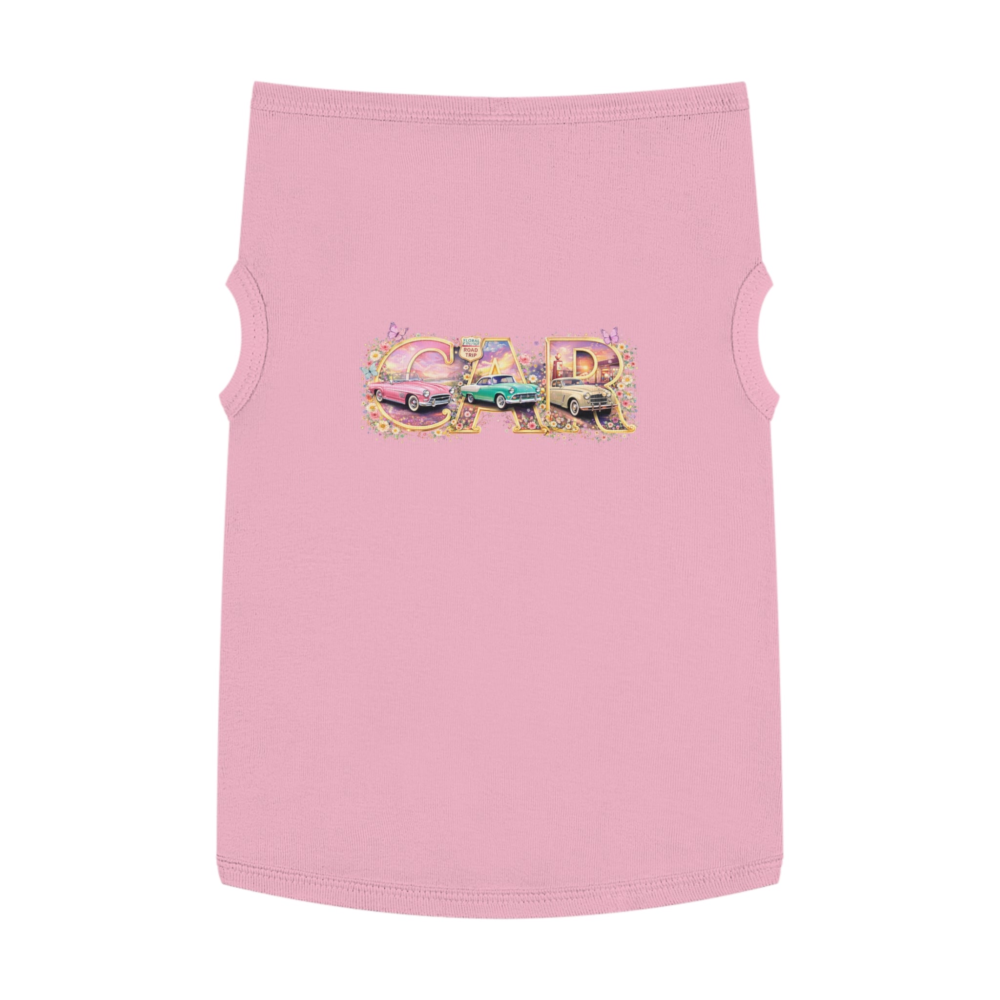 Classic Car Pet Tank Top – Retro 'Car' Graphic Dog Shirt