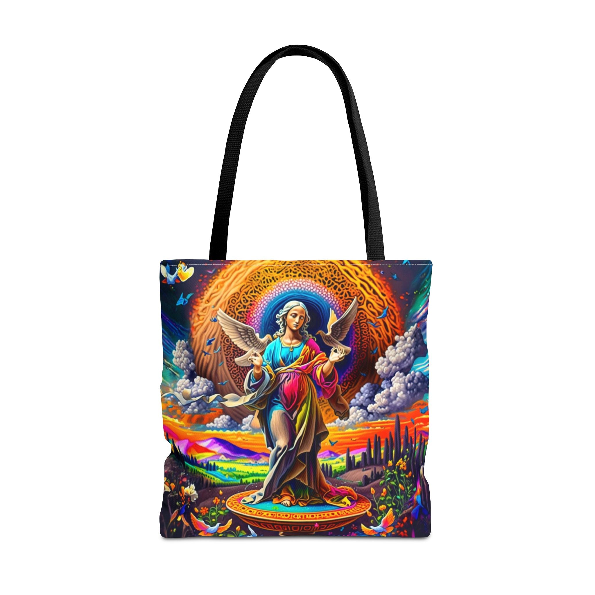 Vibrant Art Tote Bag - Spiritual, Colorful, Angular Design for Everyday Use, Perfect for Gifts, Shopping, Beach Days, Festivals, and Yoga