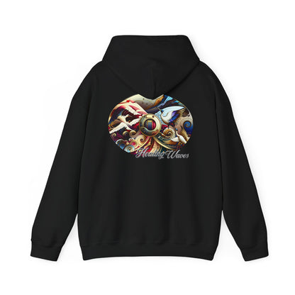 Artistic Unisex Heavy Blend Hoodie - Cozy Graphic Sweatshirt, Ideal for Casual Outfits, Unique Gifts, Streetwear Style, Comfortable Layering