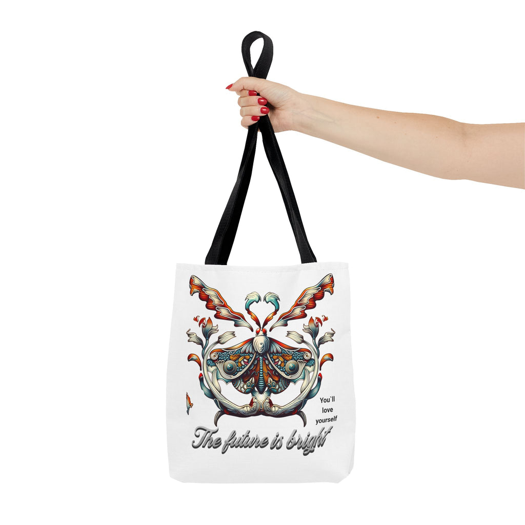 Bright Future Butterfly Tote Bag — Inspirational Floral Art AOP Tote