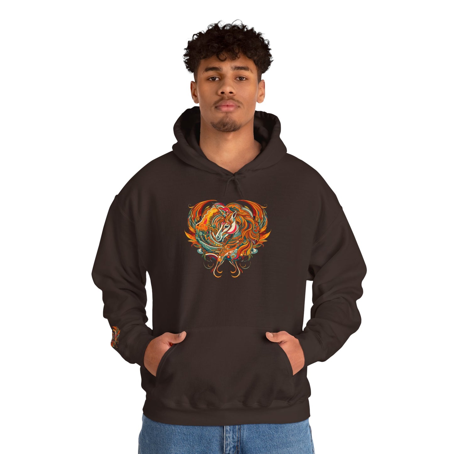 Colorful Heart Design Hooded Sweatshirt, Cozy Sweatshirt, Unisex Pullover, Gift for Him, Gift for Her, Casual Wear, Layering Essentials