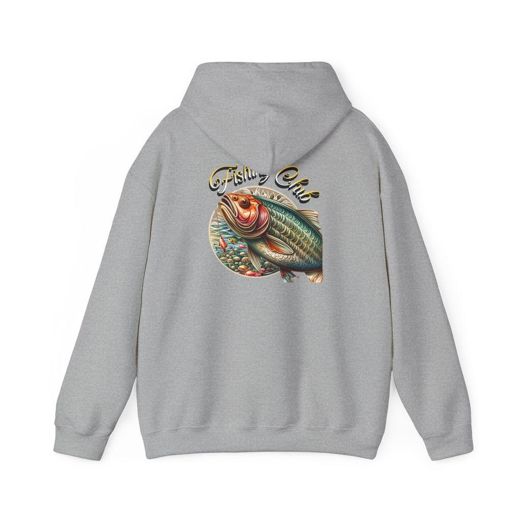 Fishing Club Hoodie, Unisex Heavy Blend Sweatshirt, Cool Fishing Gear, Outdoor Gift for Anglers, Casual Fishing Apparel