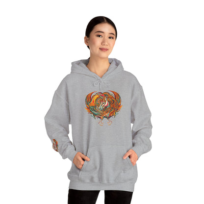 Colorful Heart Design Hooded Sweatshirt, Cozy Sweatshirt, Unisex Pullover, Gift for Him, Gift for Her, Casual Wear, Layering Essentials