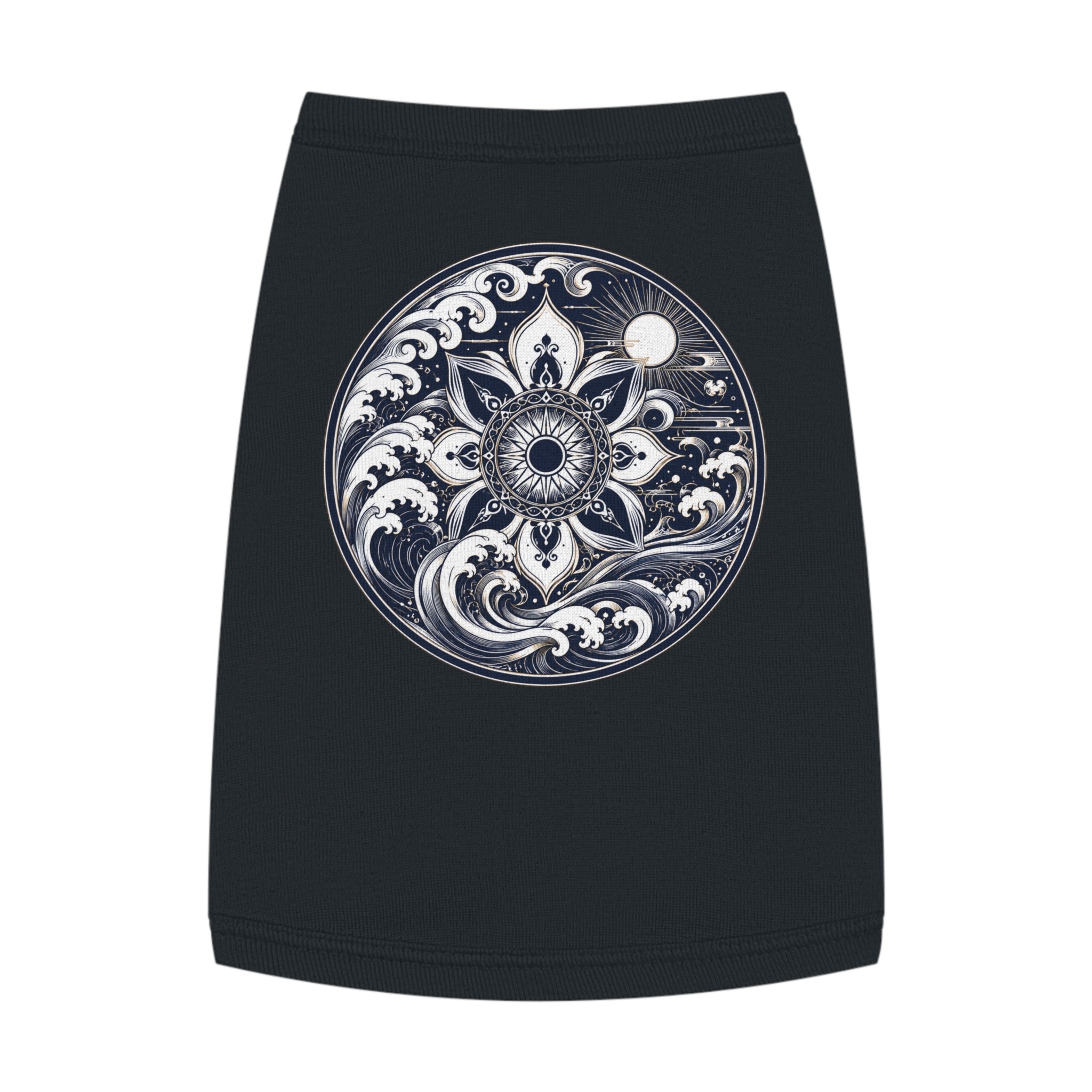Mandala Wave Pet Tank Top — Nautical Moon Dog Shirt