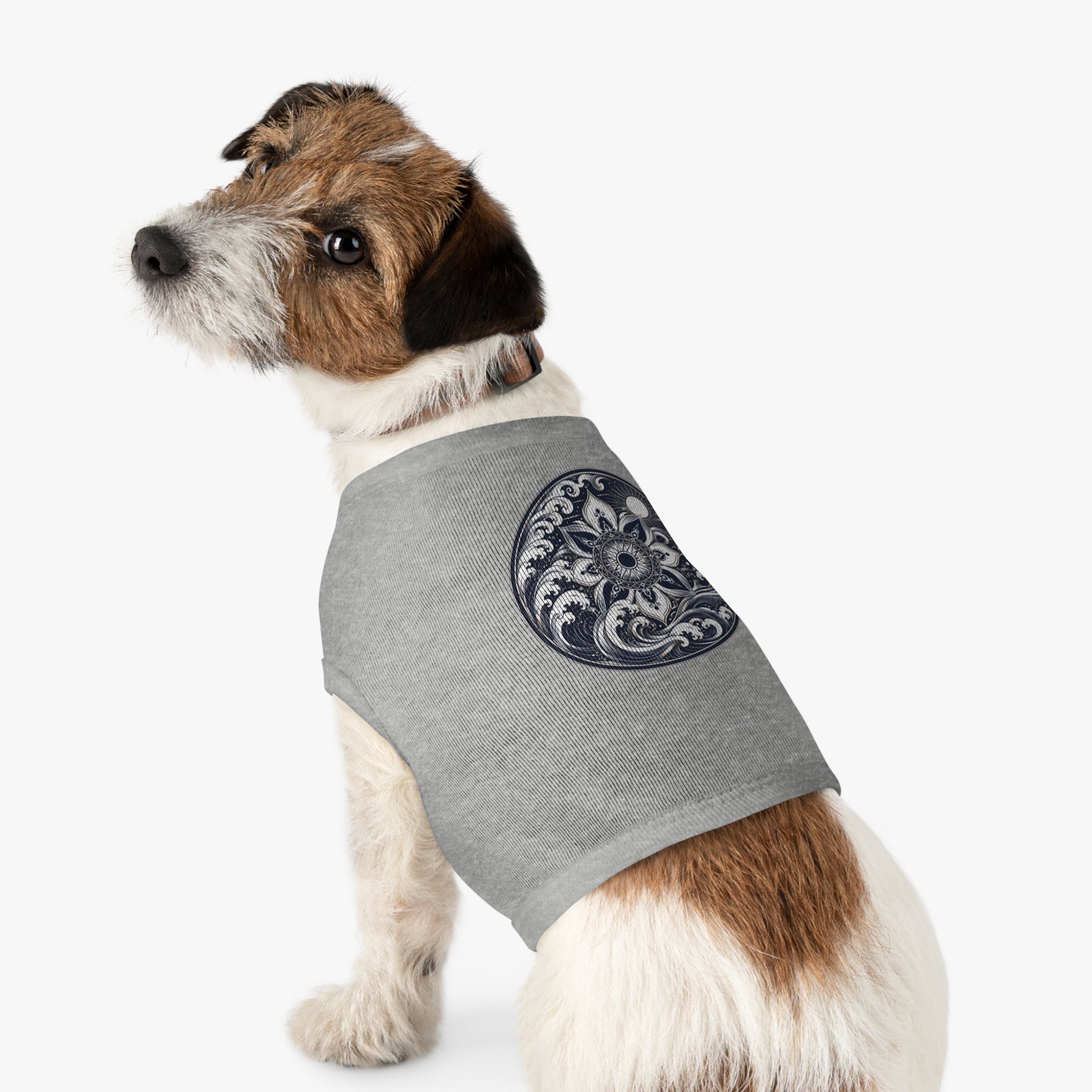 Mandala Wave Pet Tank Top — Nautical Moon Dog Shirt