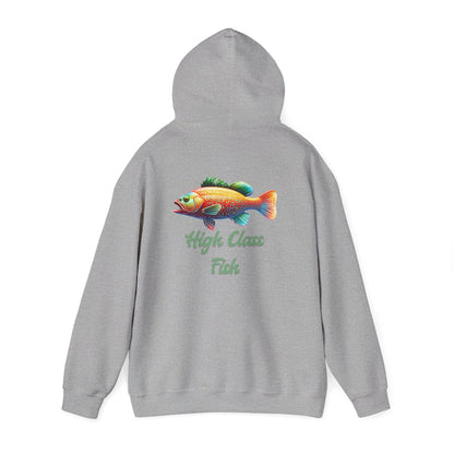 High Class Fish Hoodie - Unisex Heavy Blend Sweatshirt, Cozy Gift for Fishing Enthusiasts, Great for Outdoors, Casual Wear, Birthday Gift