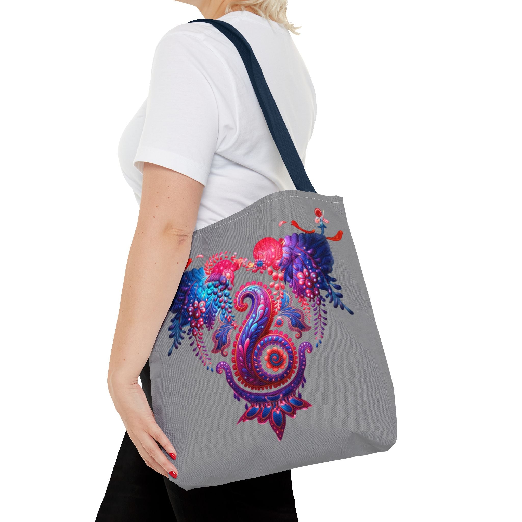 Vibrant Art Tote Bag, Colorful Beach Tote, Gift for Her, Bohemian Floral Bag, Eco-Friendly Shopping Bag, Festival Accessory