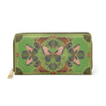 Green Butterfly Mandala Zipper Wallet – Art Nouveau Floral Zip Wallet