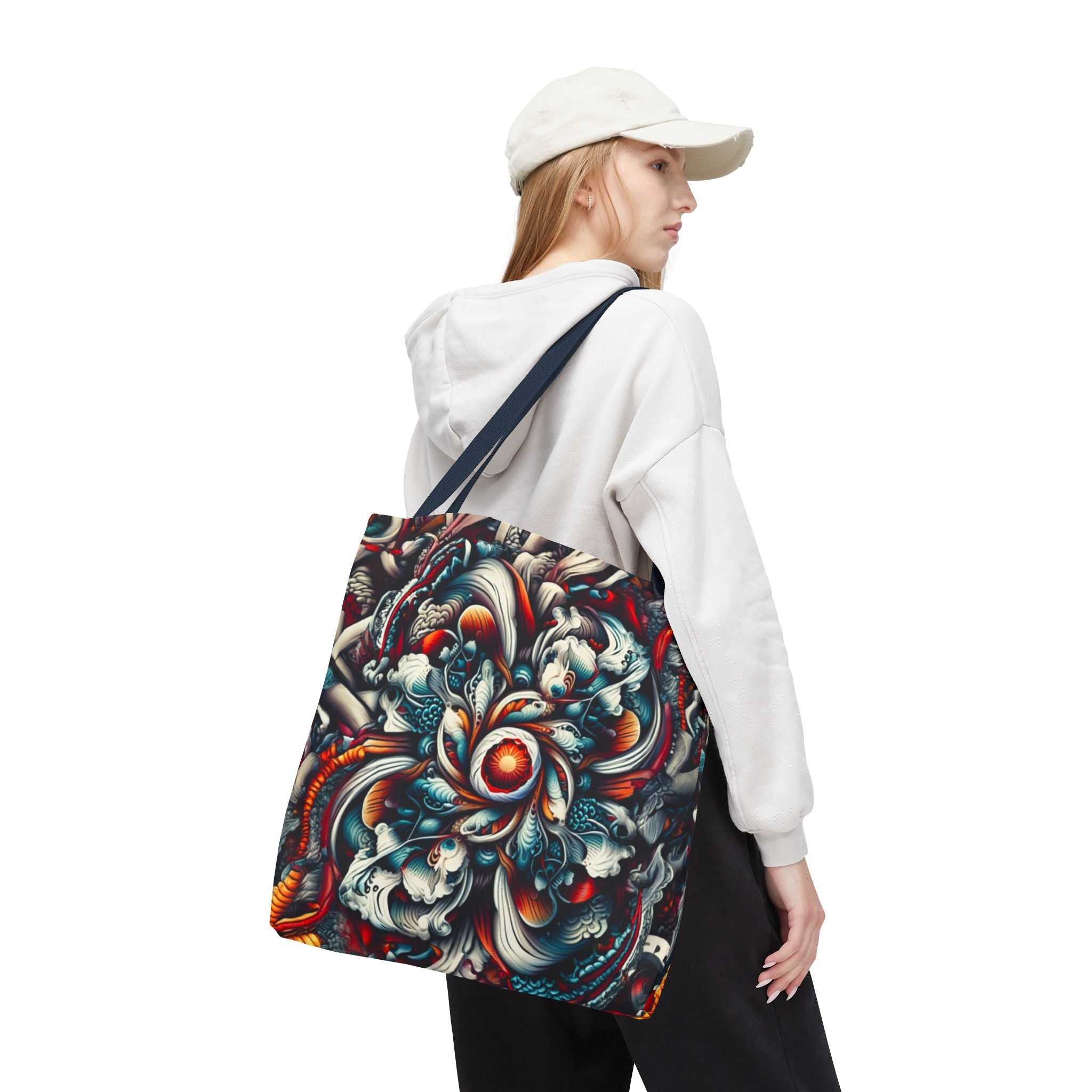 Artistic Tote Bag, Colorful Flower Design, Boho Style, Everyday Use, Eco-Friendly Gift, Travel Accessory