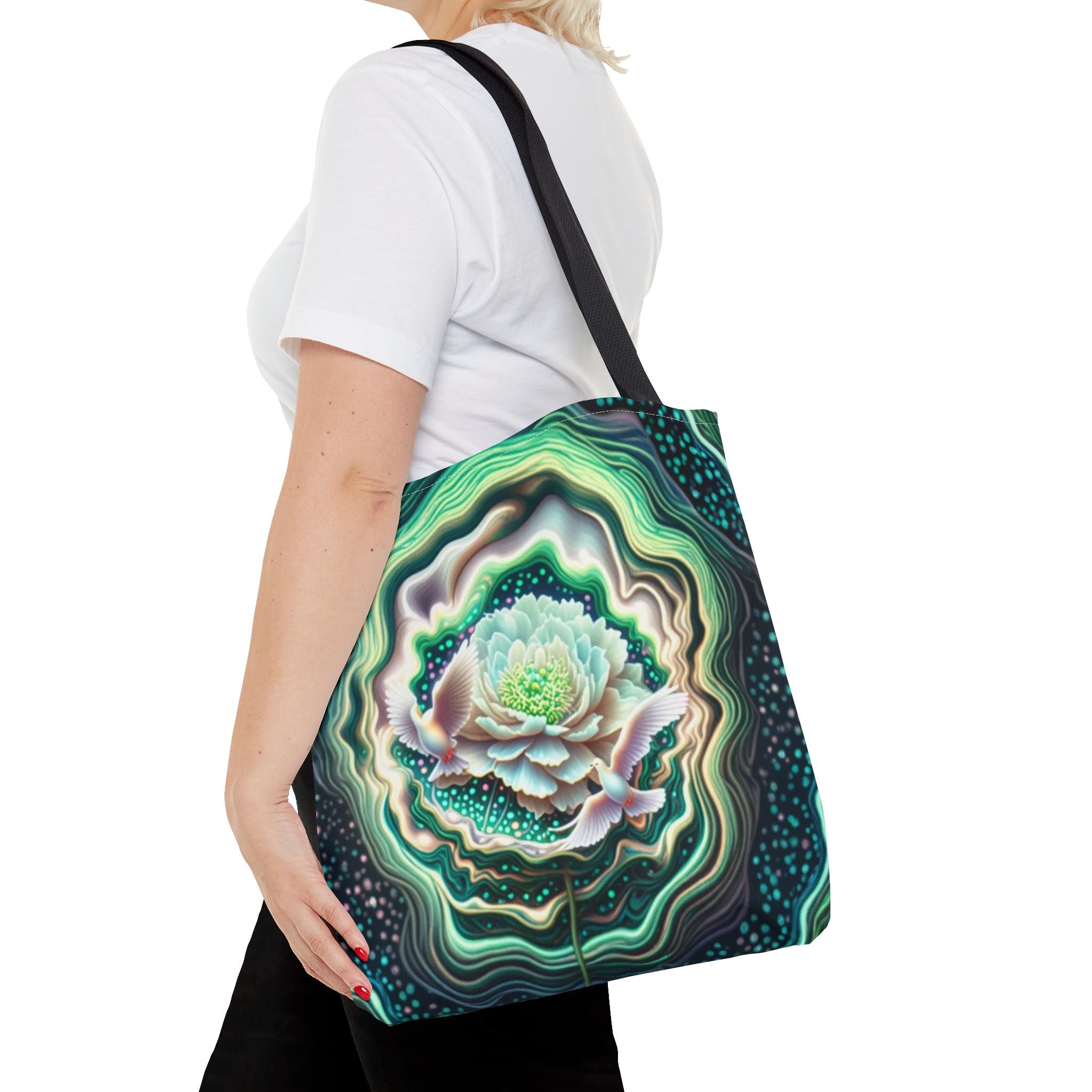 Floral Pattern Tote Bag, Eco-Friendly Shopping Bag, Art Tote, Gift for Mom, Beach Bag, Boho Flower Bag