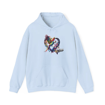 Colorful Heart Design Unisex Hoodie, Cozy Sweatshirt for Everyday Wear, Gift for Him/Her, Perfect for Valentine's Day, Casual Layering