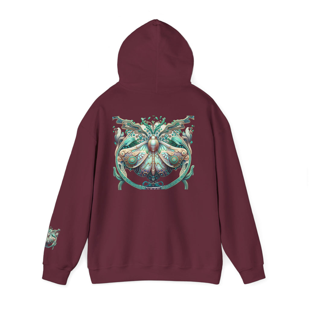 Vibes Collective Hoodie — Decorative Moth Graphic Streetwear