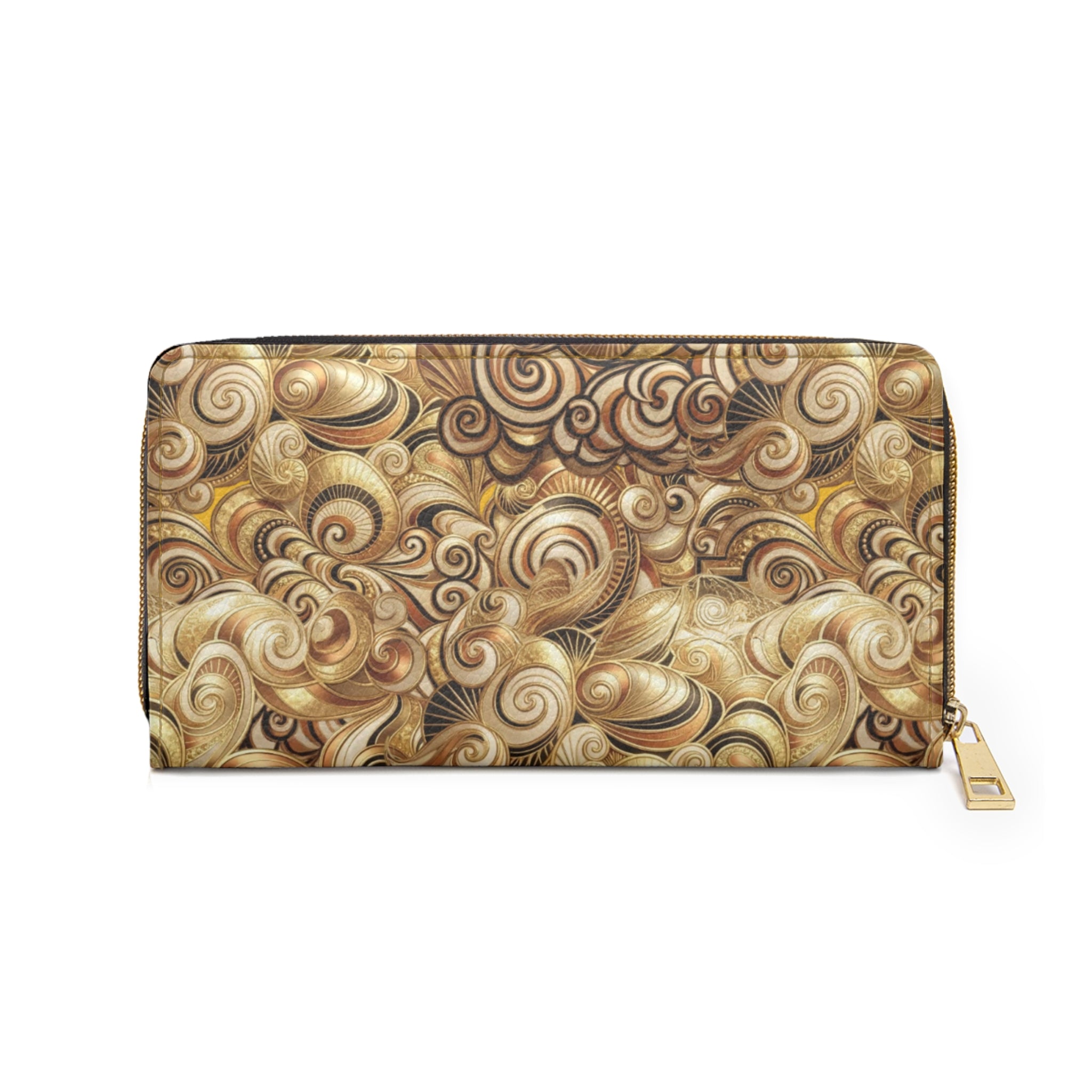 Zipper Wallet — Vintage Swirl Brown Leather-Style Zip Wallet