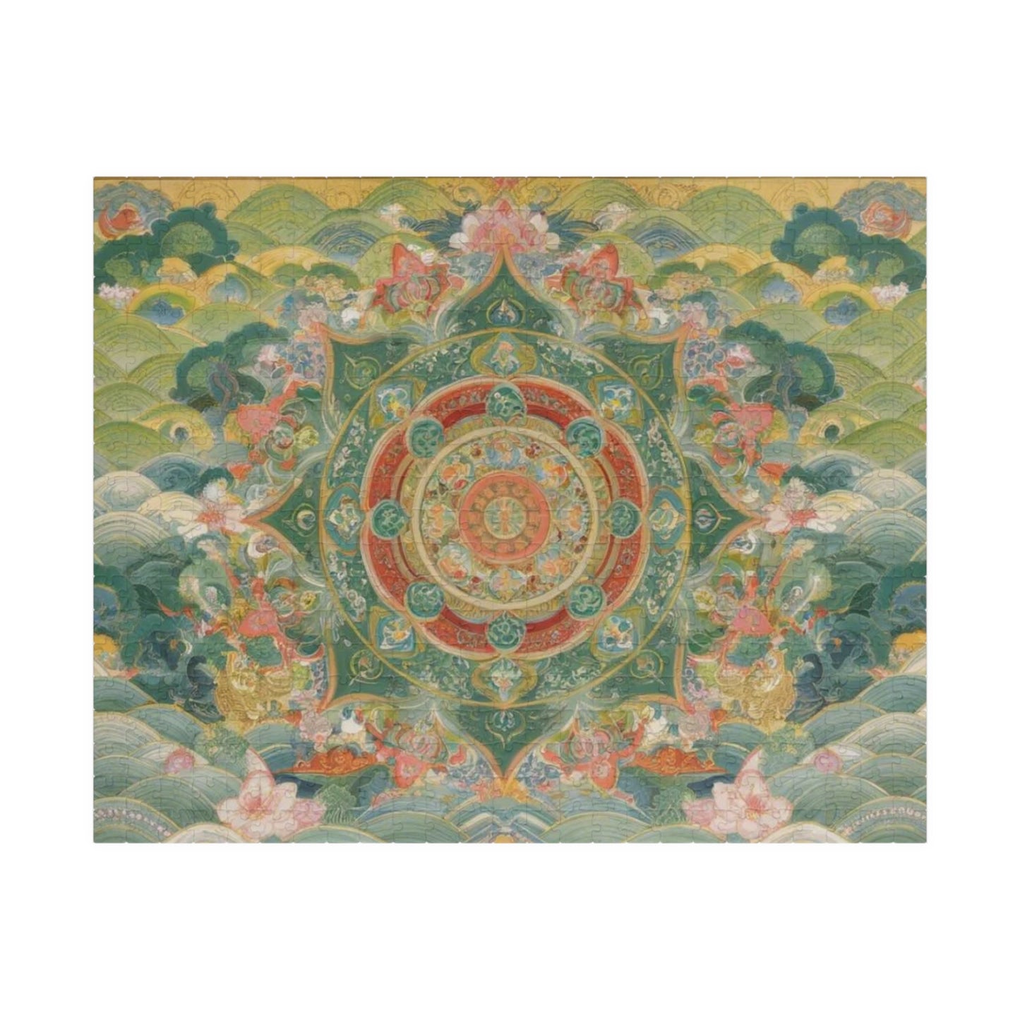 Serene Mandala Puzzle - 110, 252, 520, 1014-piece, Meditation Gift, Mindfulness Activity, Unique Home Decor, Family Game Night