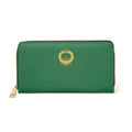 Celtic Knot Zipper Wallet — Green Leather Look Wallet with Gold Snake Emblem