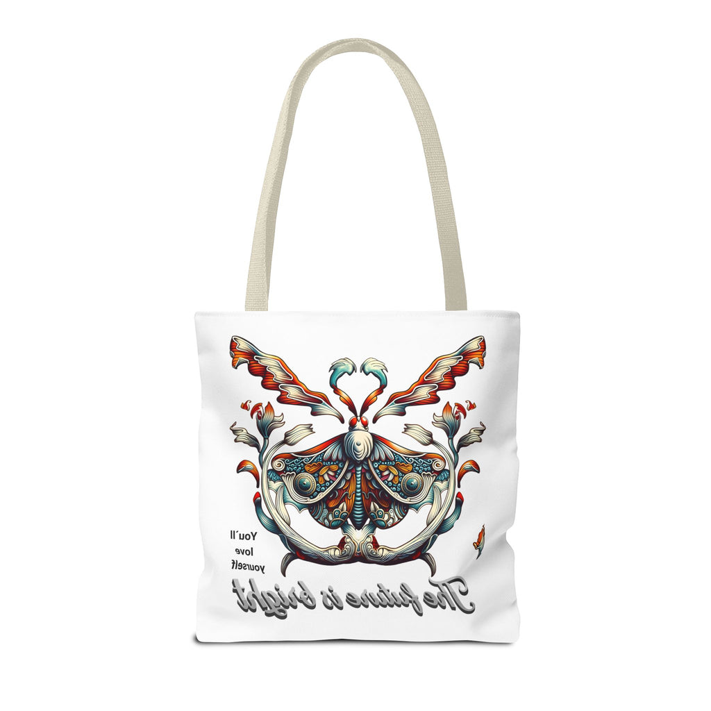 Bright Future Butterfly Tote Bag — Inspirational Floral Art AOP Tote