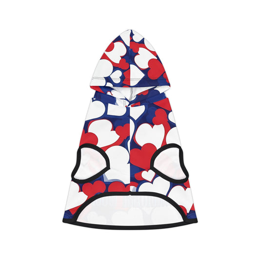Adorable Heart Print Pet Hoodie for Dogs, Cozy Canine Apparel, Gift for Pet Lovers, Perfect for Holidays & Events, Stylish Dog Clothing