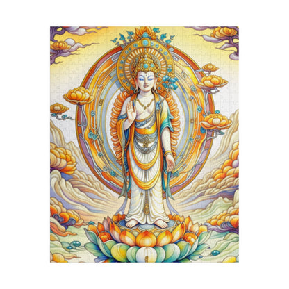 Serene Bodhisattva Puzzle - Meditation Decor, Mindfulness Gift, Buddhist Art, Relaxation Activity, Family Game