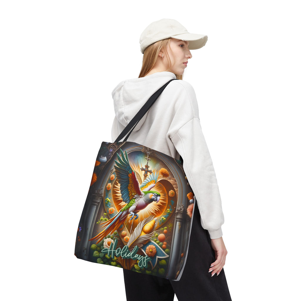Vibrant Holiday Tote Bag, Eco-Friendly Shopping Bag, Bird Design Tote, Gift for Nature Lovers, Everyday Carryall, Travel Accessory