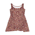 Art Deco Floral Skater Dress - Vintage Peach Patterned AOP