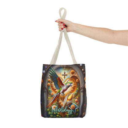 Vibrant Holiday Tote Bag, Eco-Friendly Shopping Bag, Bird Design Tote, Gift for Nature Lovers, Everyday Carryall, Travel Accessory